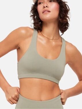 Mate the Label Women's Organic Stretch Sports Bra Green NWOT! $58